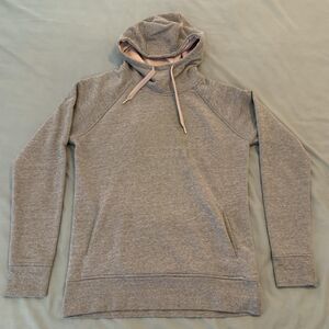 The North Face Hoodie Womens Medium Gray Heather Pullover Logo Raglan Drawstring